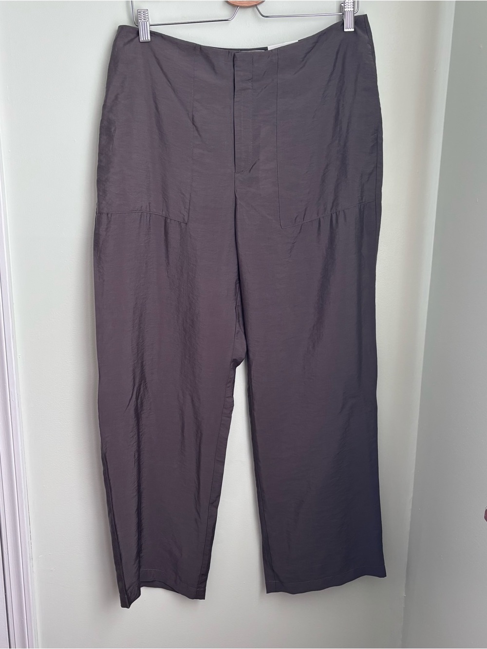 Calvin klein wide leg straight pants office size 12 grey Lyocell
